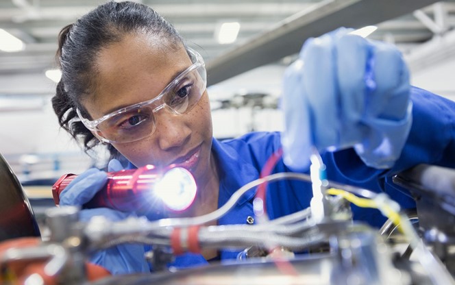 woman at work in factory