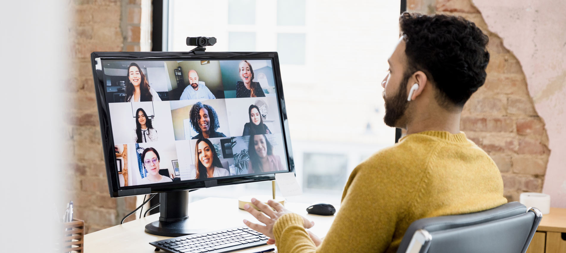 Team Lead Visits With Team Virtually